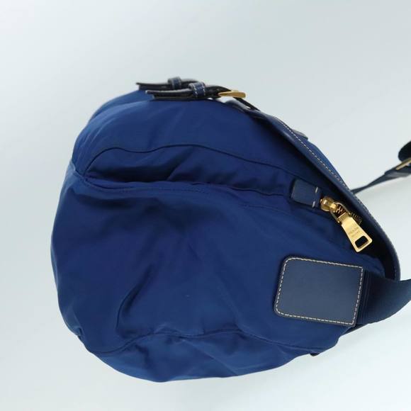 PRADA Shoulder Bag Nylon Blue Gold Auth 90221 - Picture 3 of 16